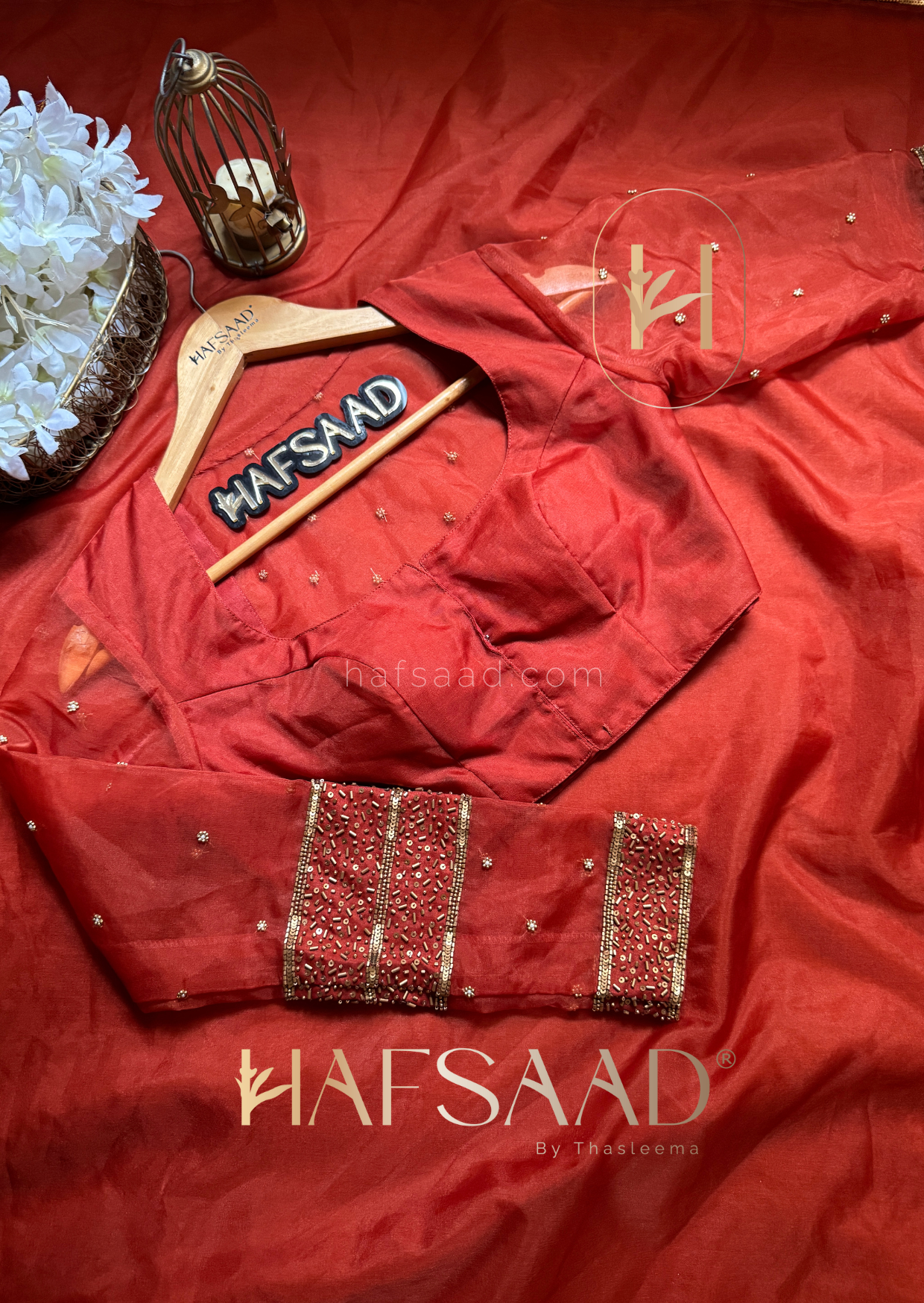 Meher - Pure viscose organza handwork saree