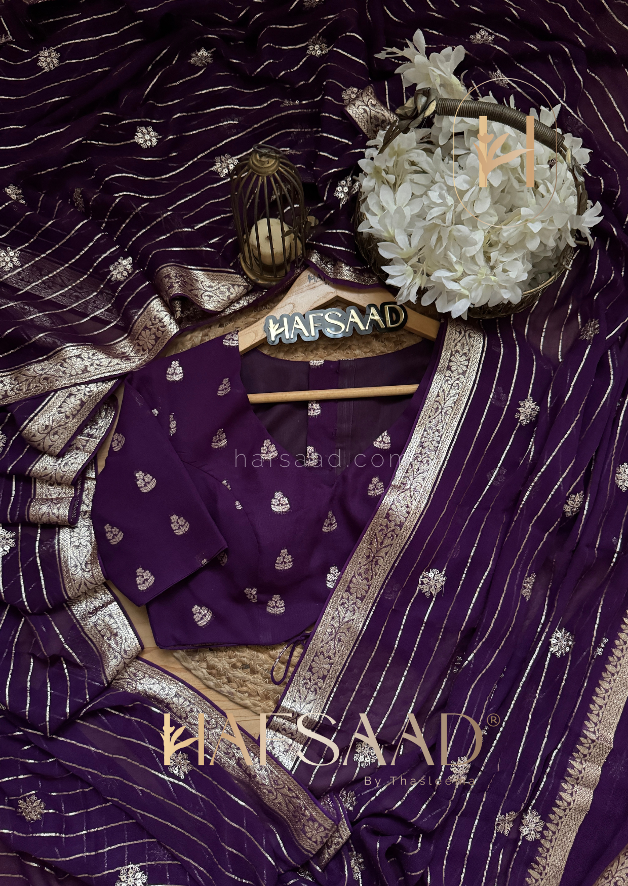 Arti- Pure viscose saree (Purple)