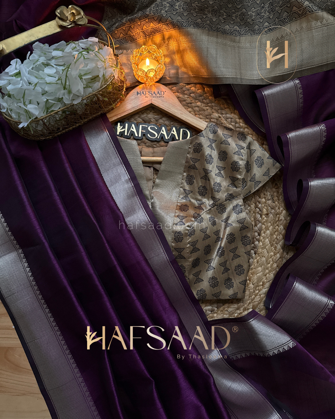 Janu - Soft Tussar silk saree (purple)