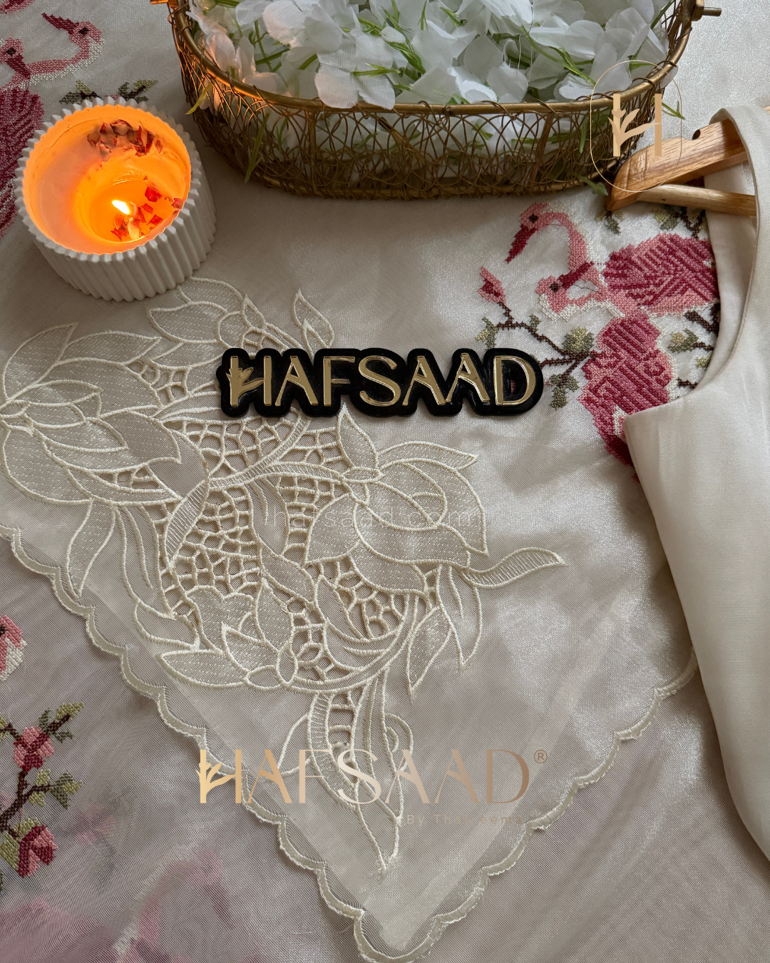 Flamingo - Soft appliqué saree