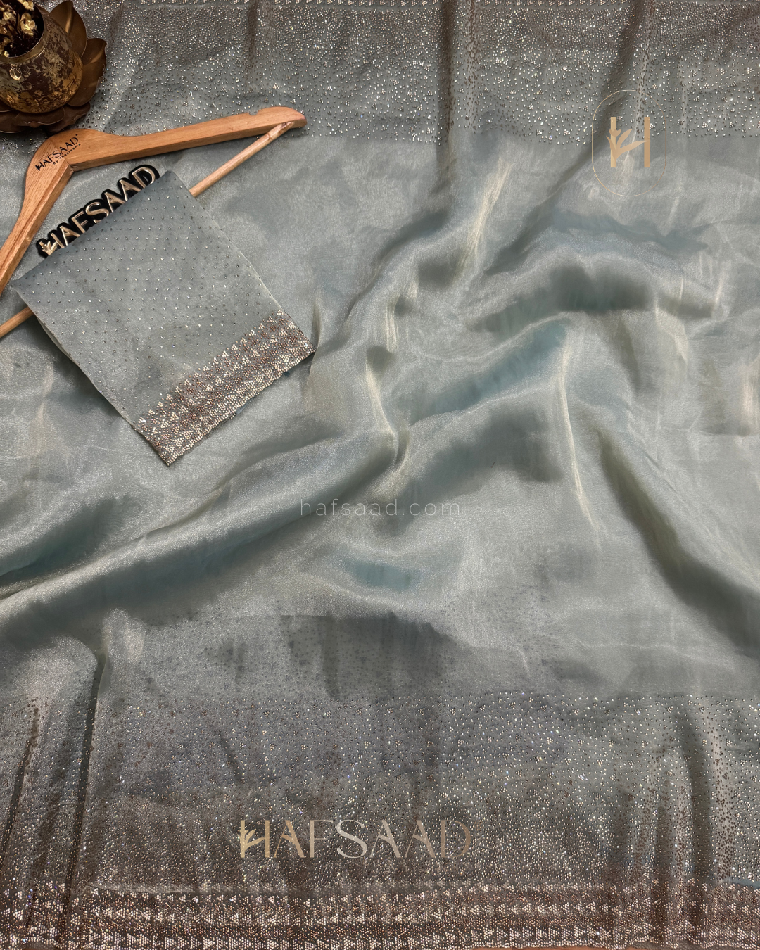Fidha- Designer saree(Tiffany blue)