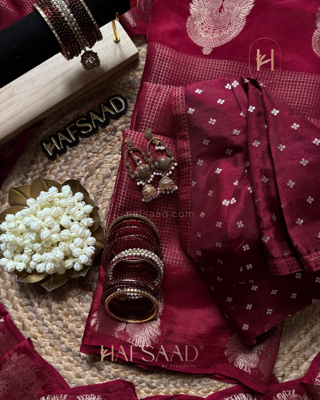 Manisha- semi silk saree (Maroon)