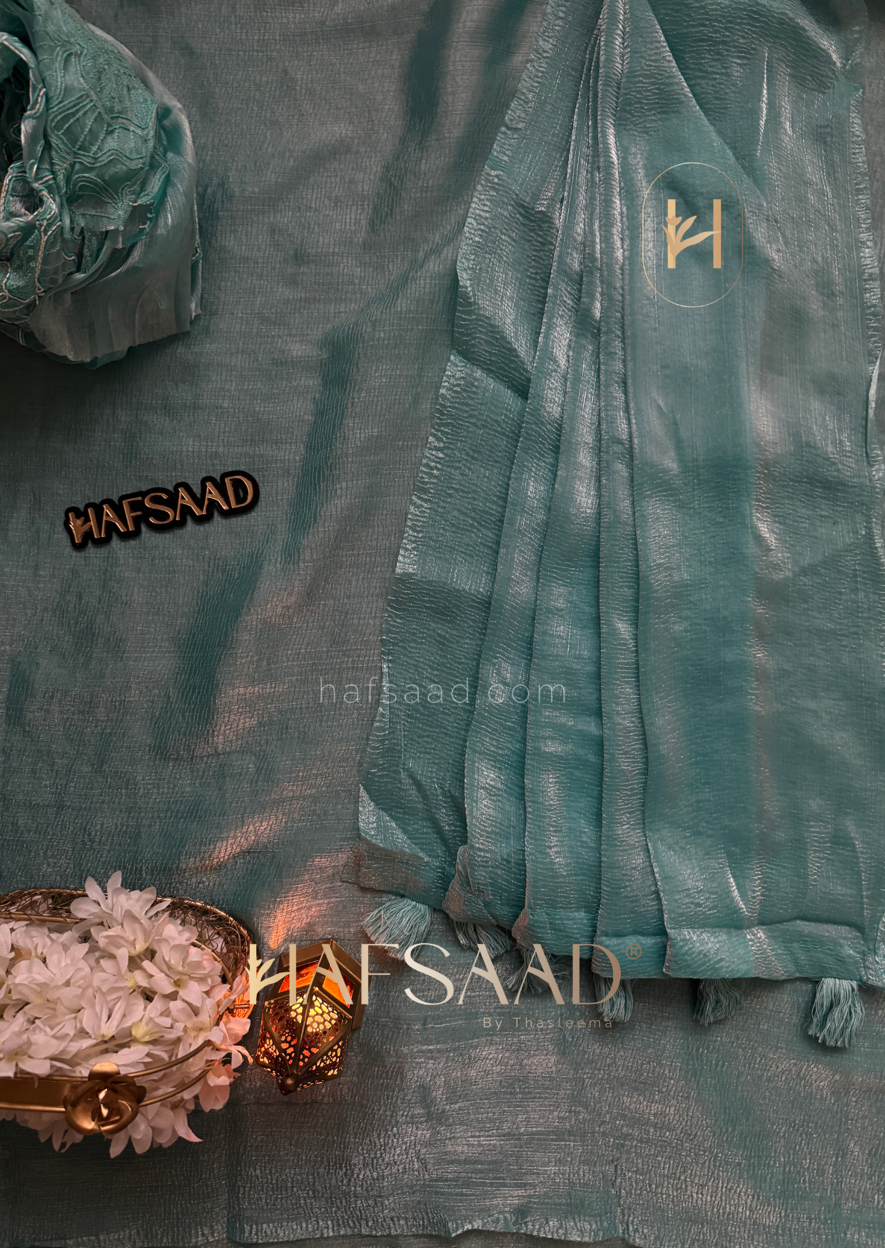 Hasini-Crushed tissue saree (Tiffany)