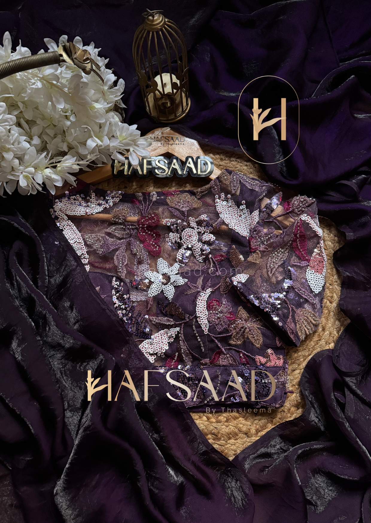 Sunset secrets- Fluid organza saree (Purple)