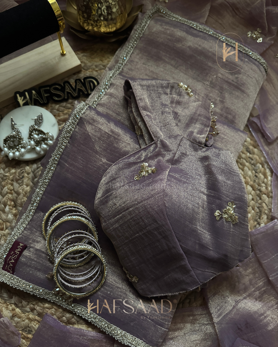 Saira-Imported Tissue Saree (grey)