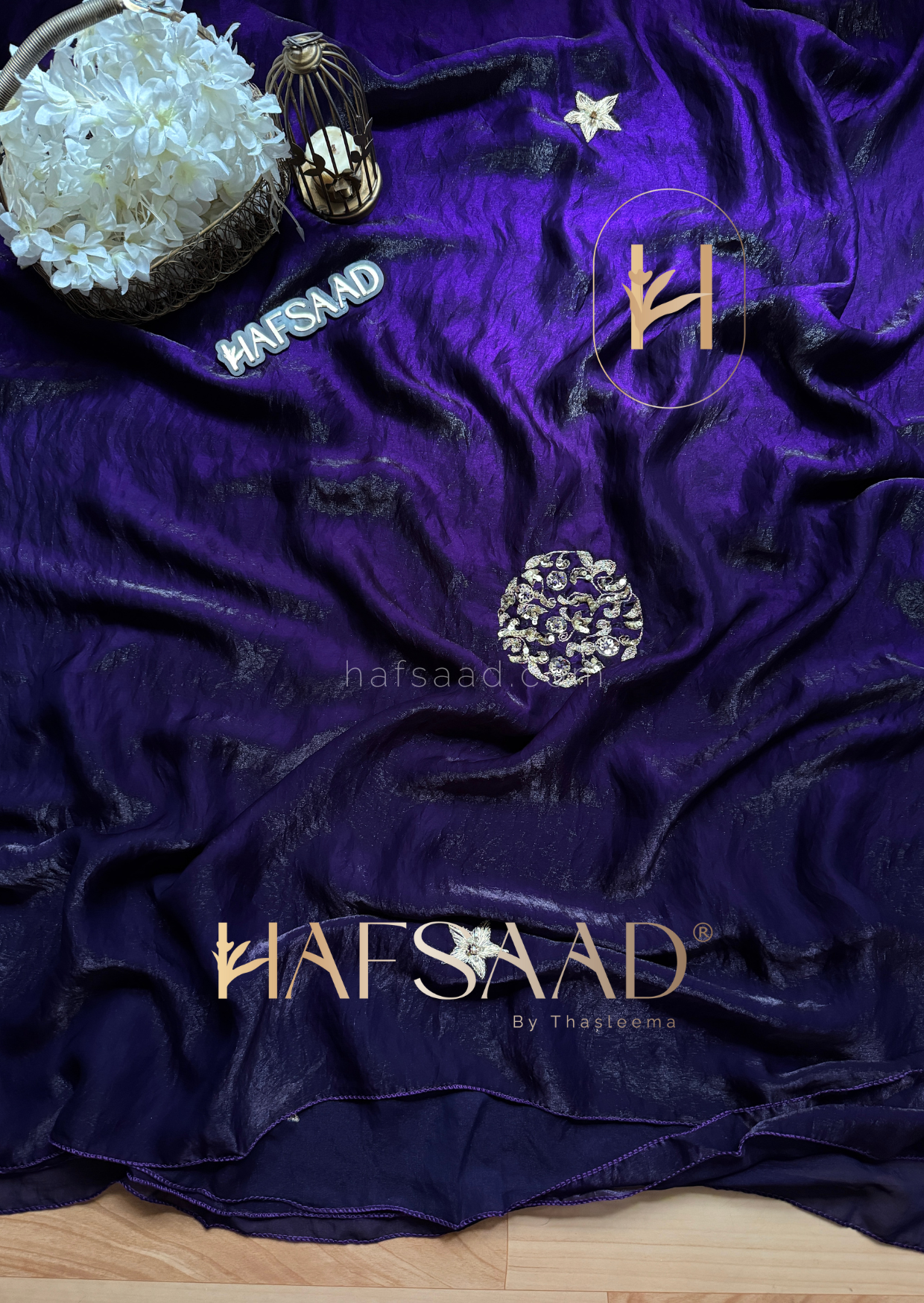 Scandalous- Stardust satin saree (Purple)