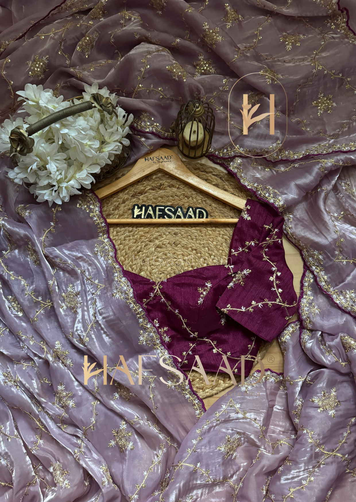 Gulabi- Satin organza saree (Purple)