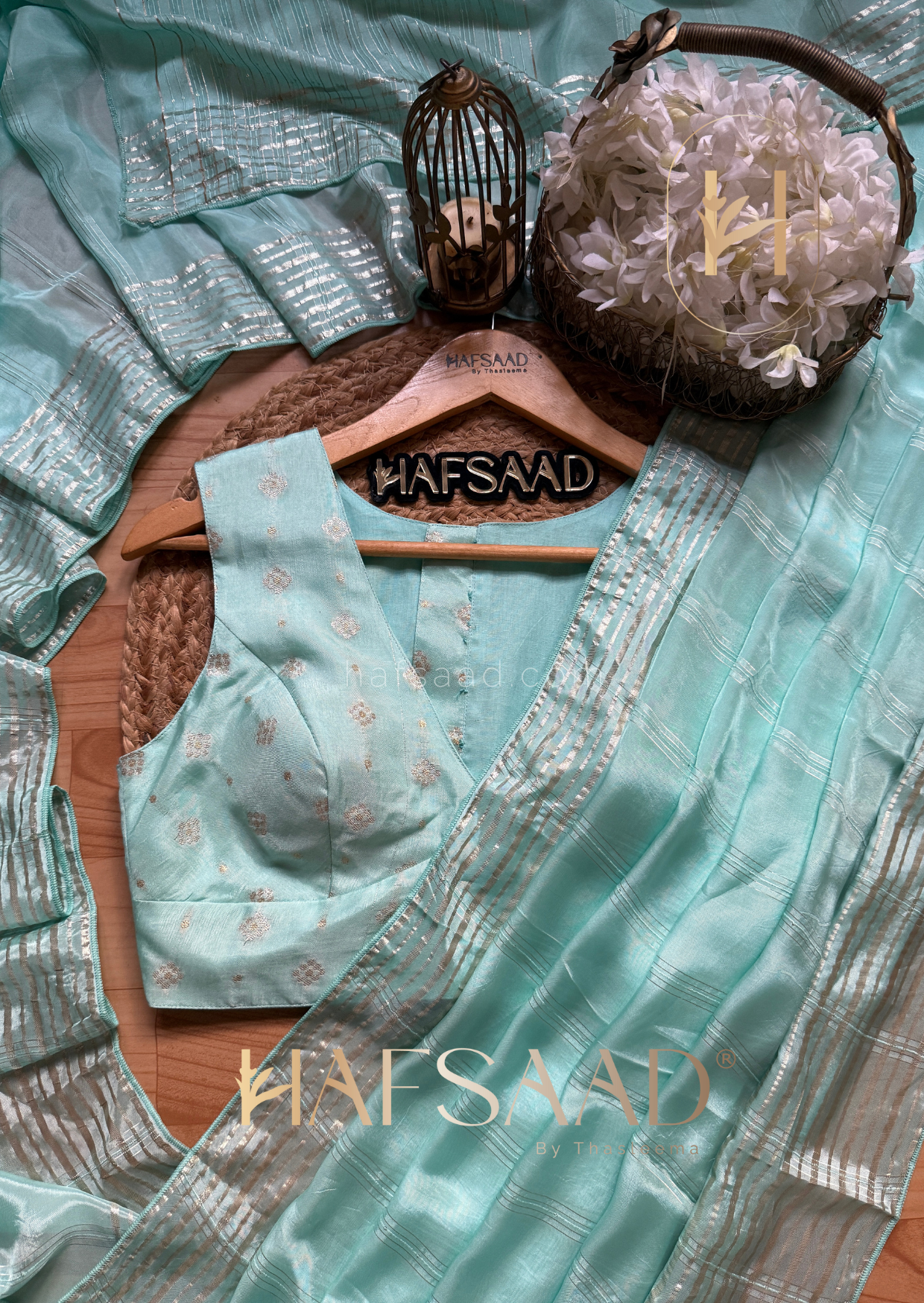 Ria - Premium blended silk saree (Blue)