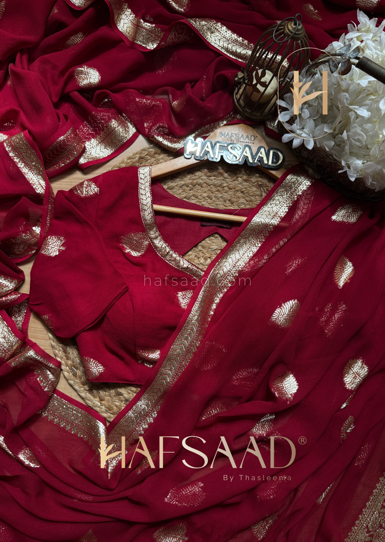 Geetu -Pure viscose saree (Red)