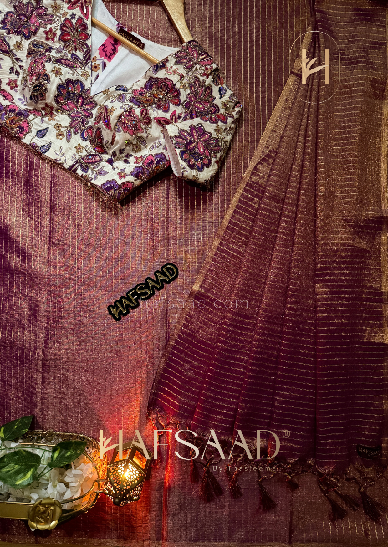 Akriti - Semi tissue silk saree (purple)