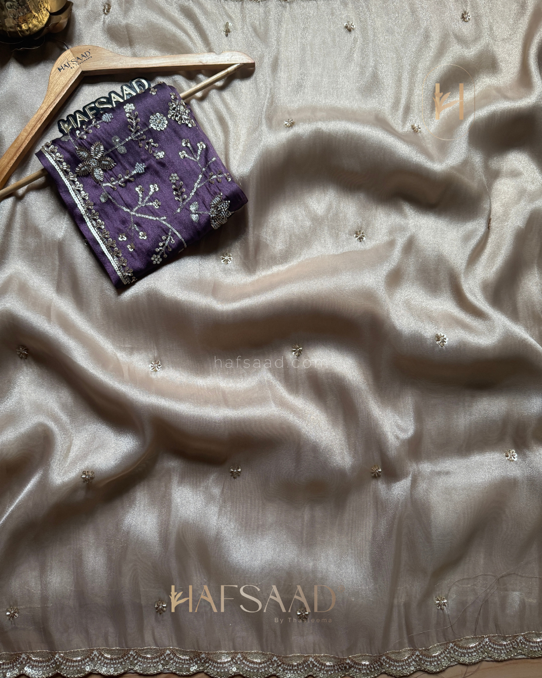 Amina- Designer Handwork Saree (purple)