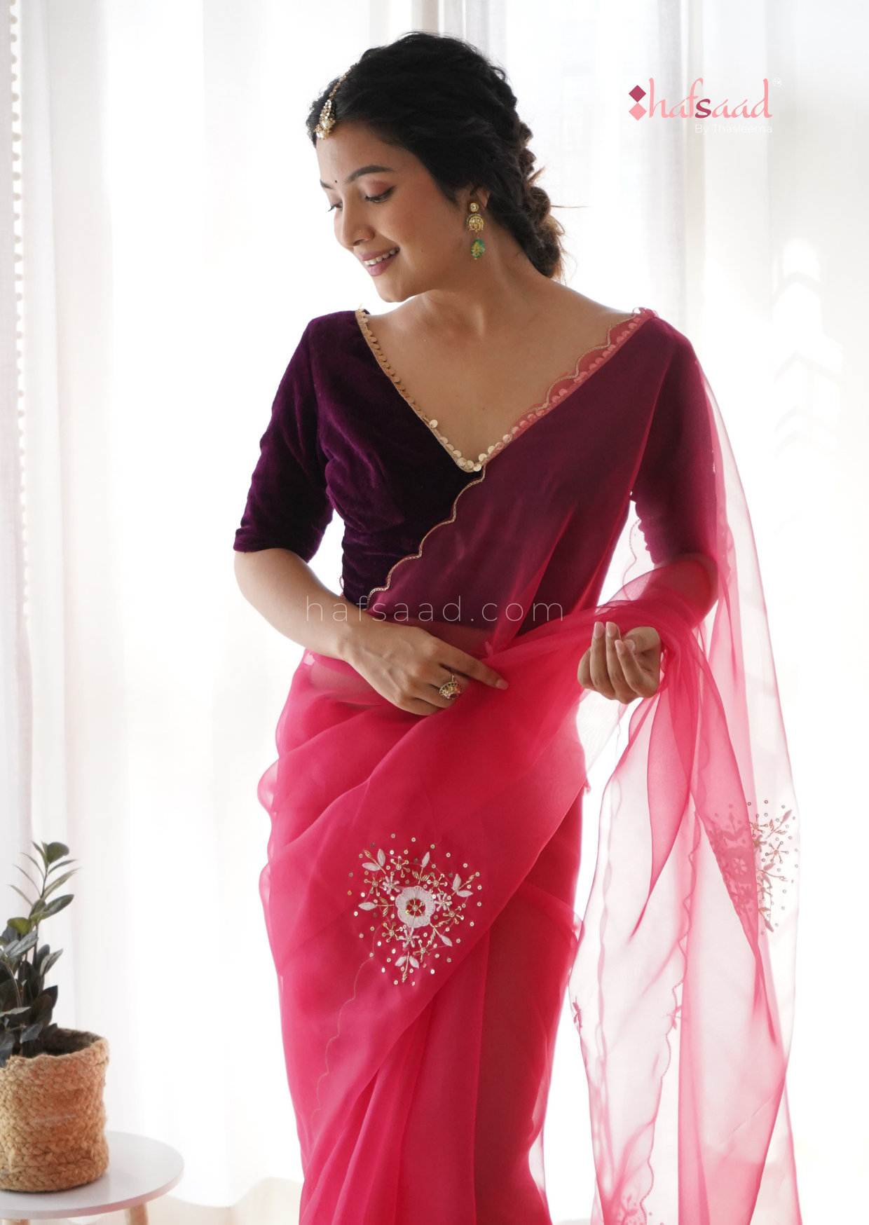 Rooh Afsa- chikankari handwork organza