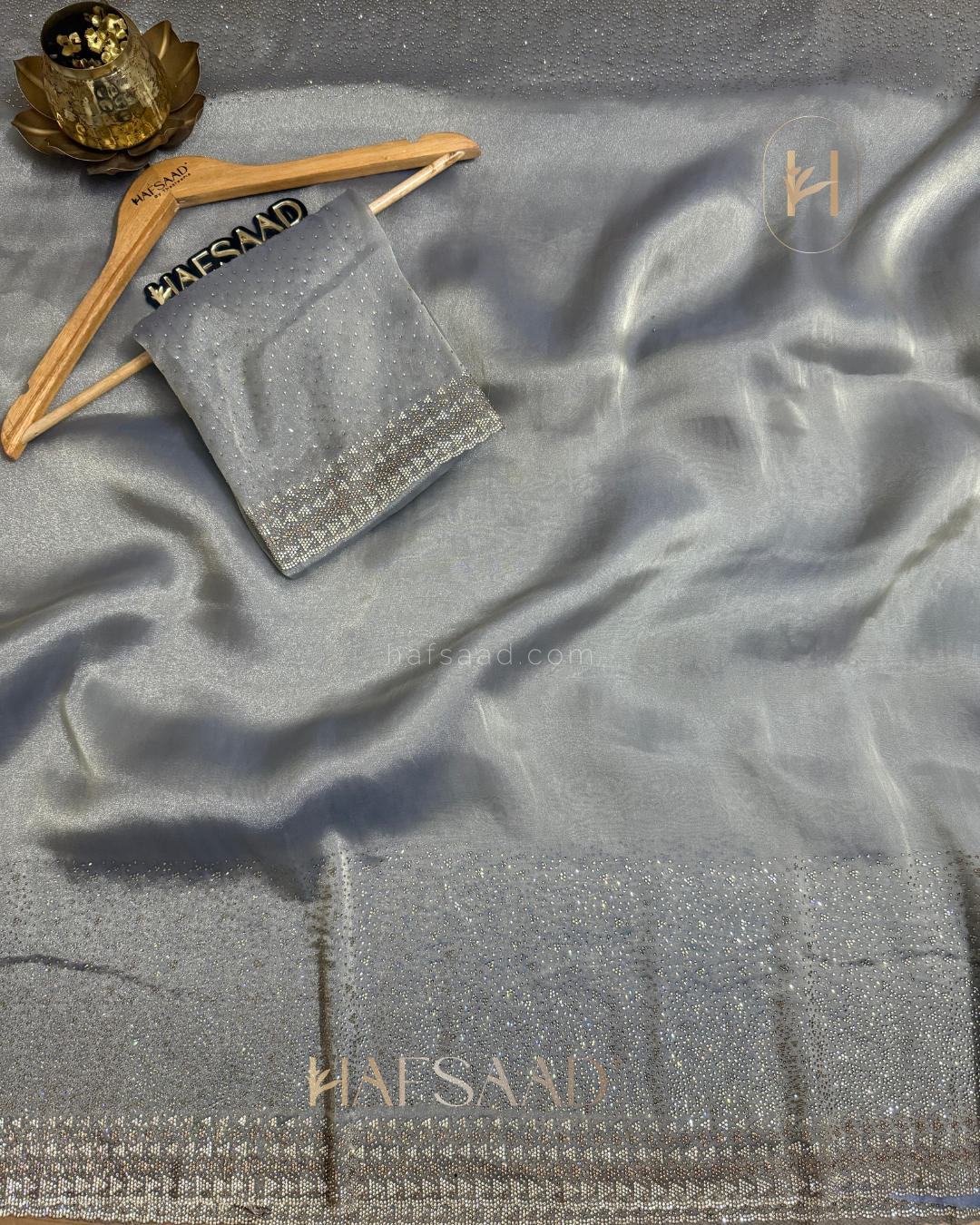 Fidha- Designer saree(pastel grey)
