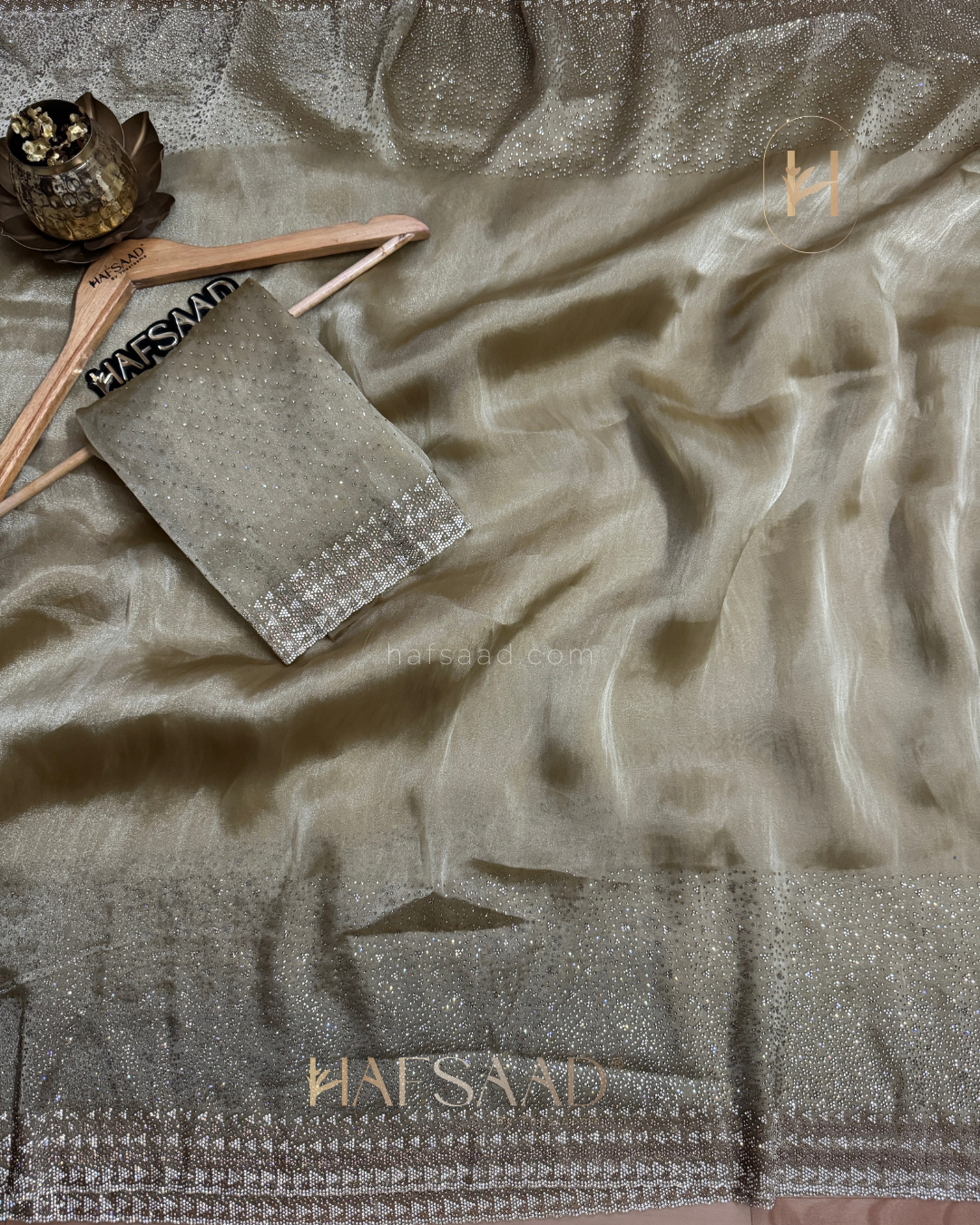 Fidha- Designer saree(champagne gold)