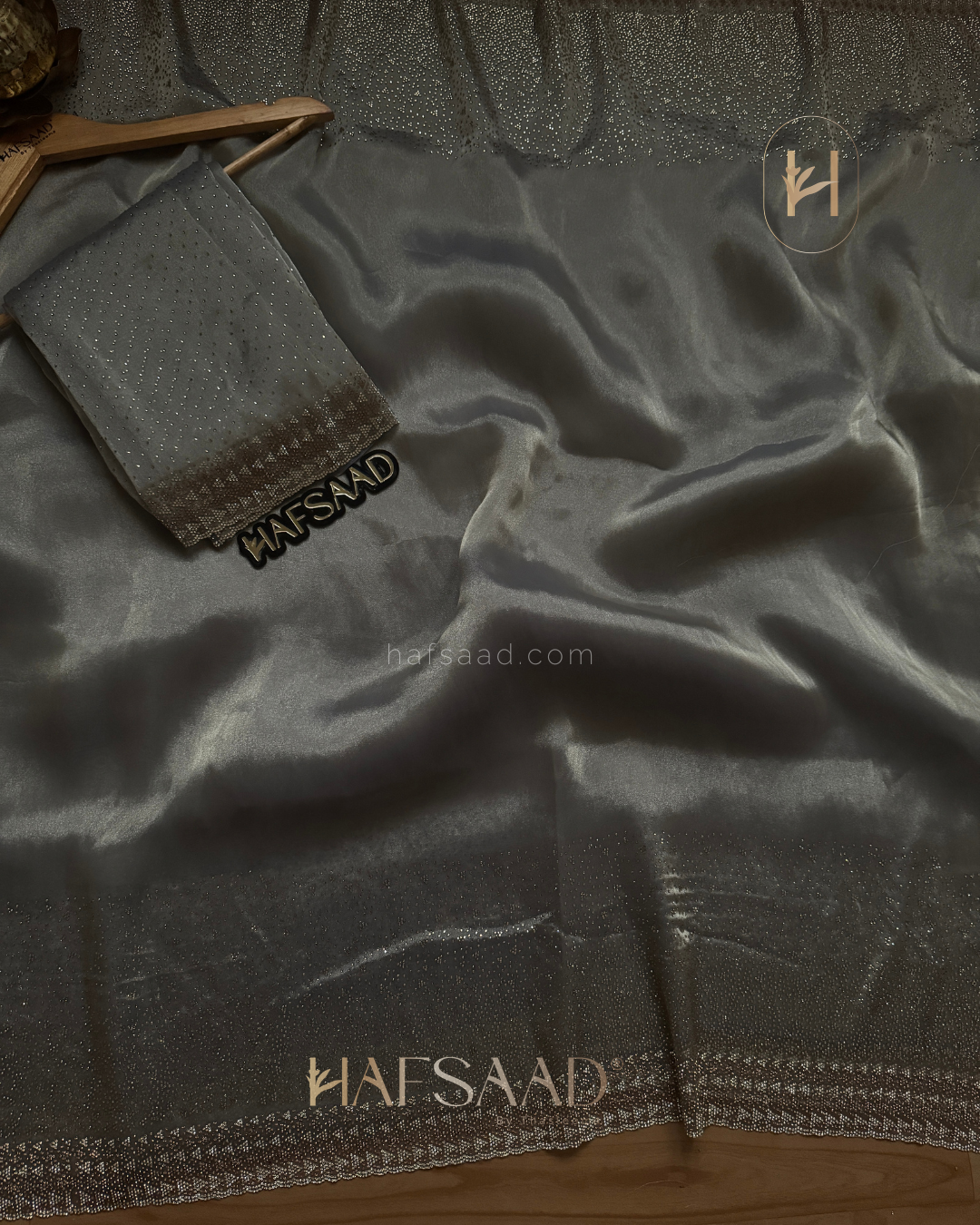 Fidha- Designer saree(pastel grey)