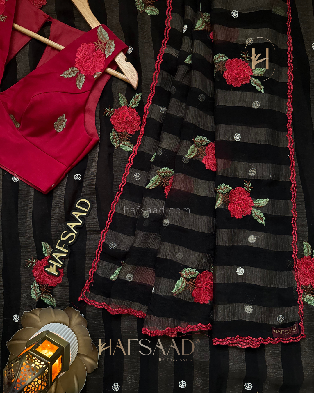 Rosella- Thread Embroidered Saree