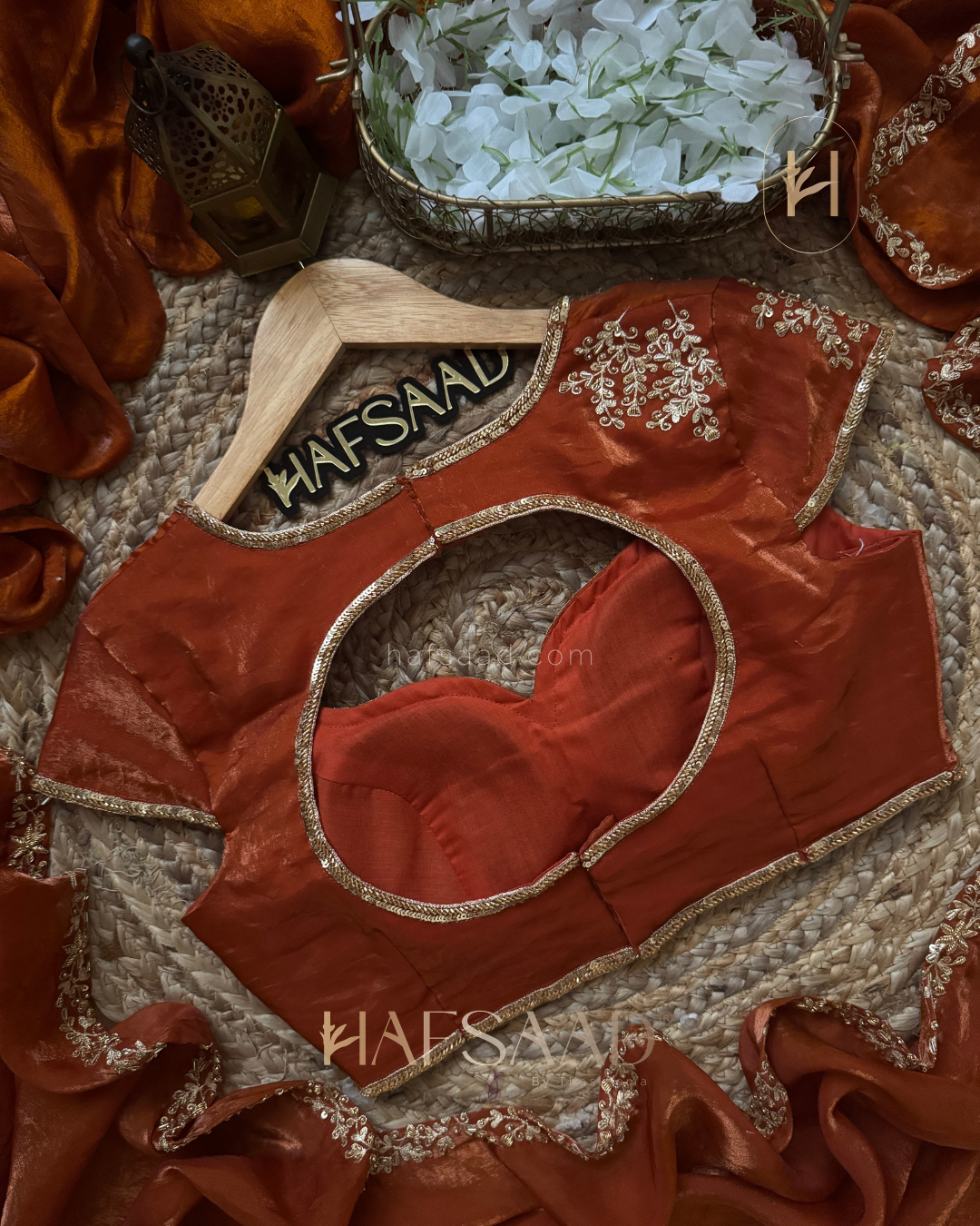Royal rouge - Artisanal handwork saree (Burnt Orange)
