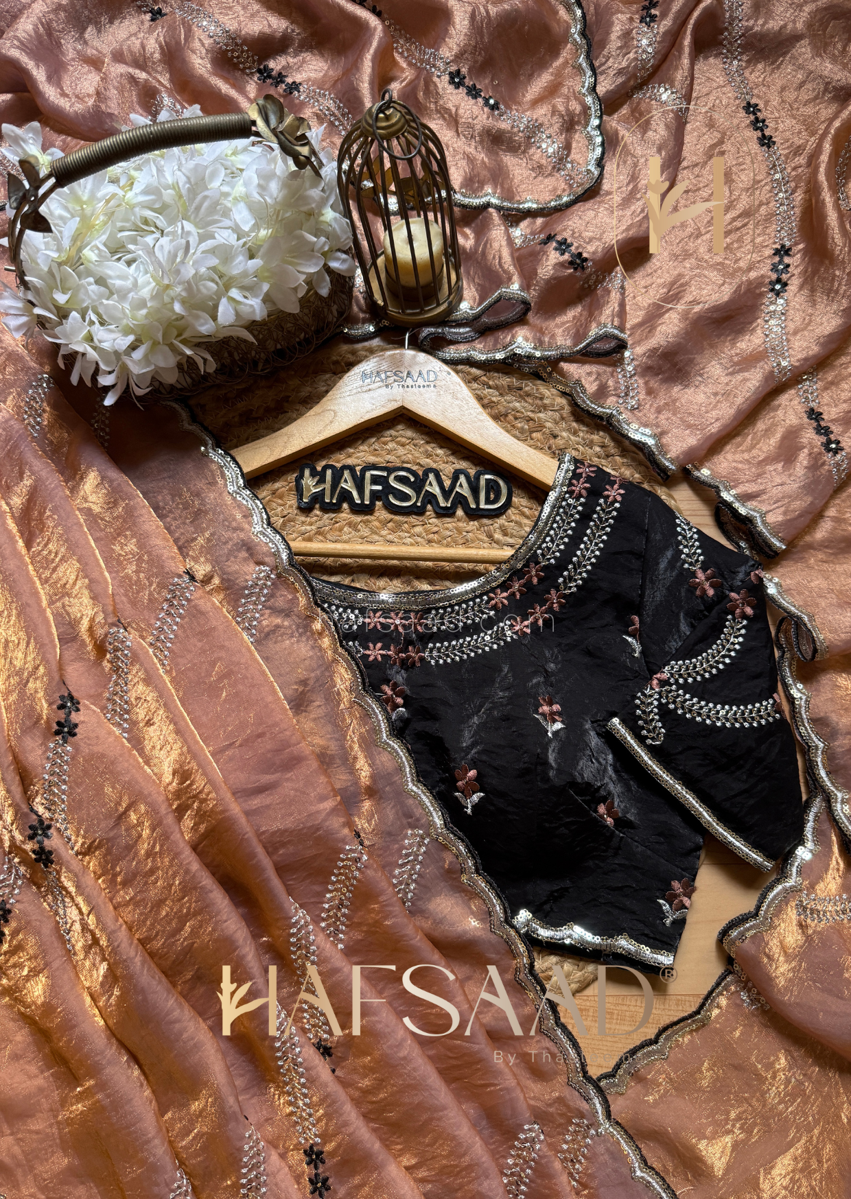 Sarah - Stardust satin saree