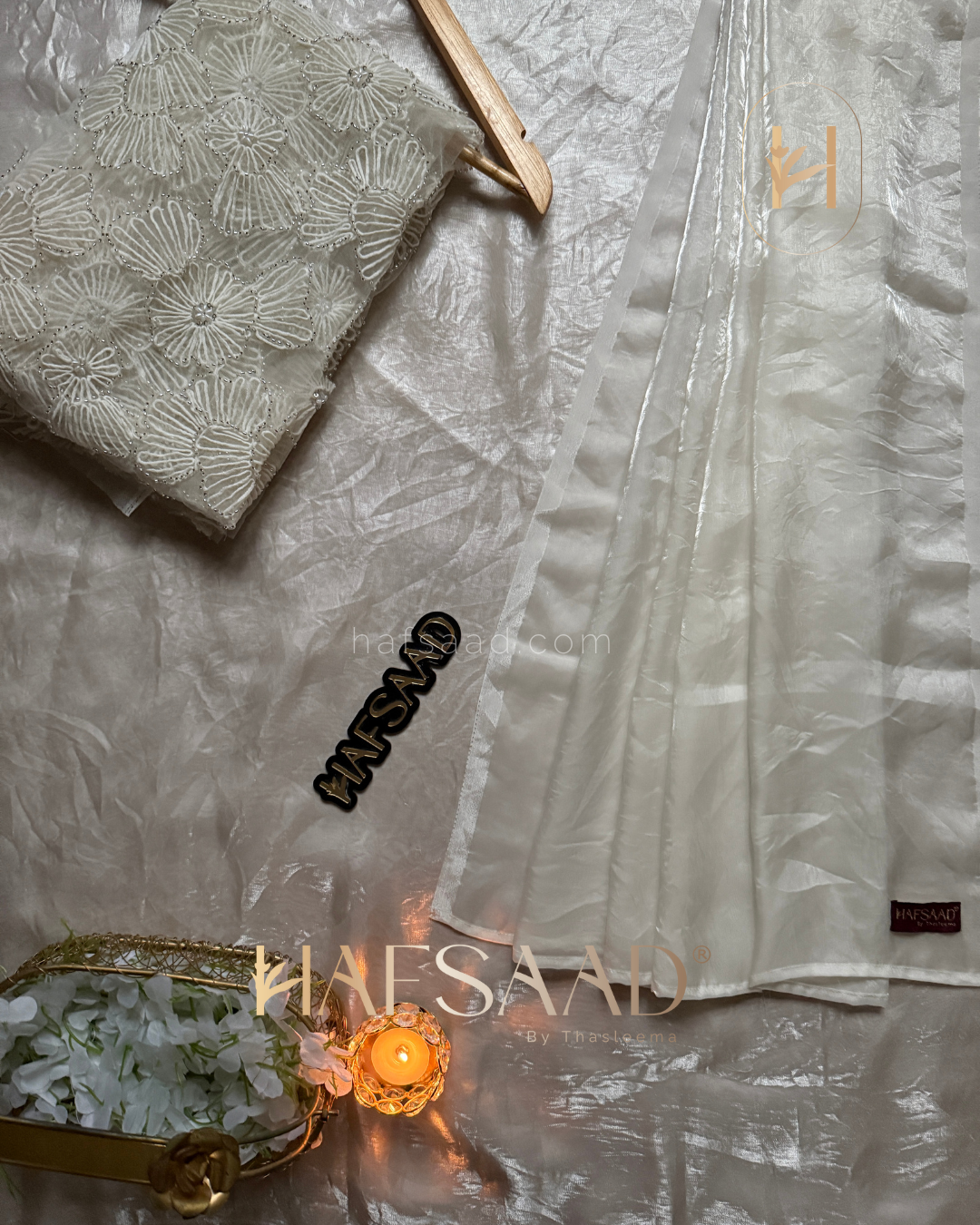 Athila - Designer Saree (White)