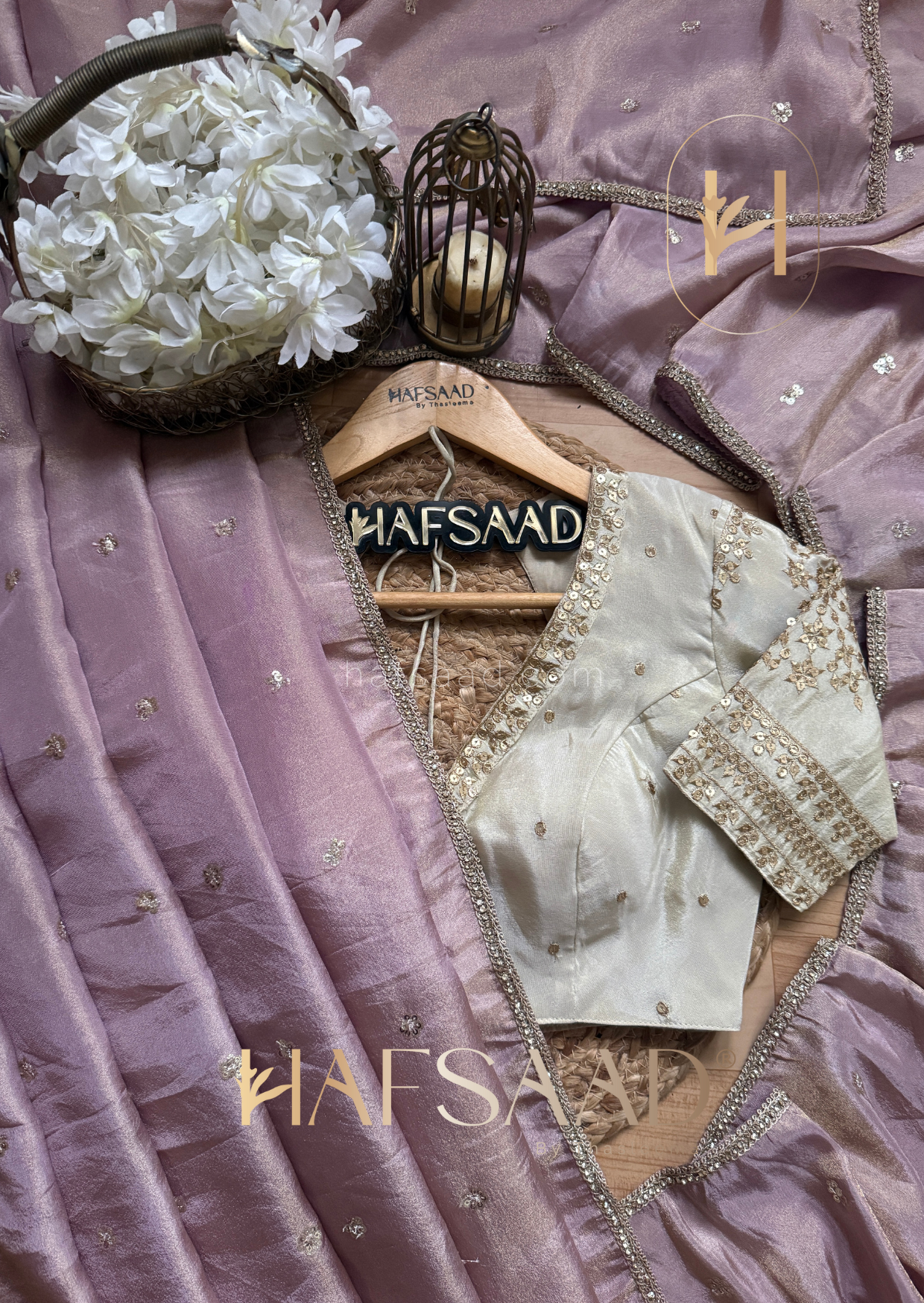 Indhu - Soft tissue saree ( Dusty lavender )