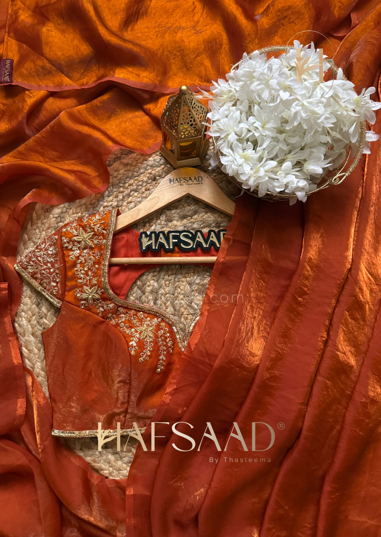 Rouge - Artisanal handwork saree (Burnt orange)