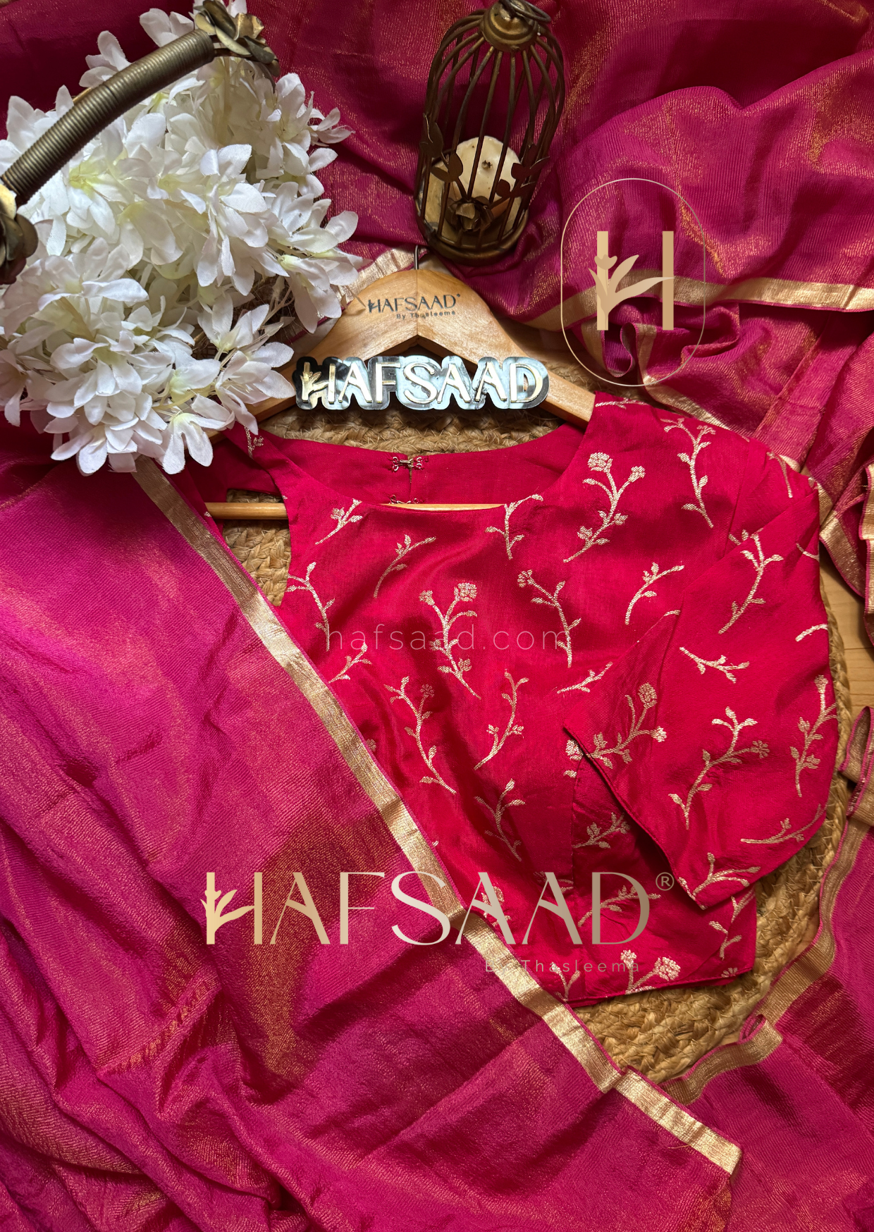 Aditi- Soft blended tissue silk saree (Pink)