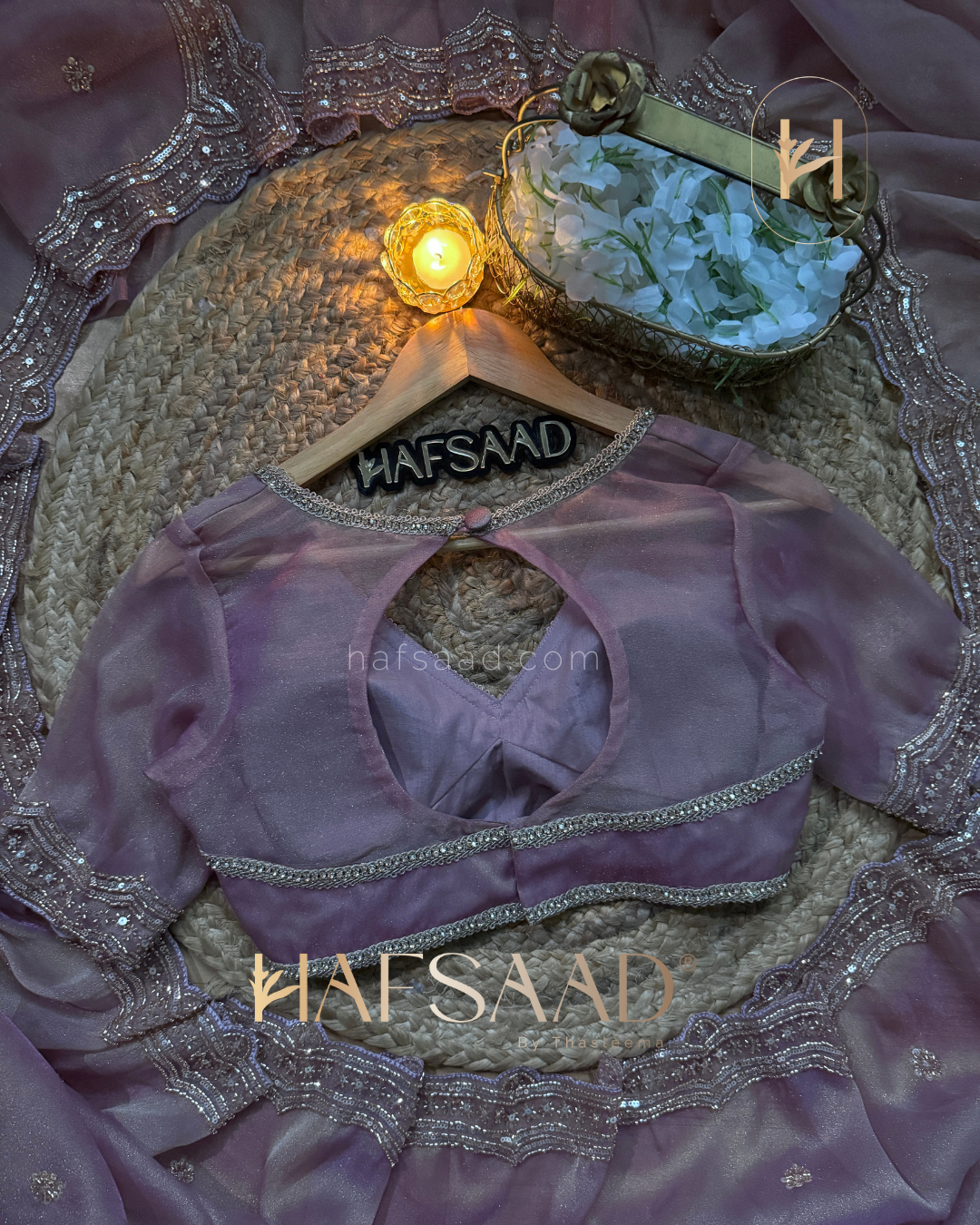 Shamrun - Soft tissue saree (Lavender)