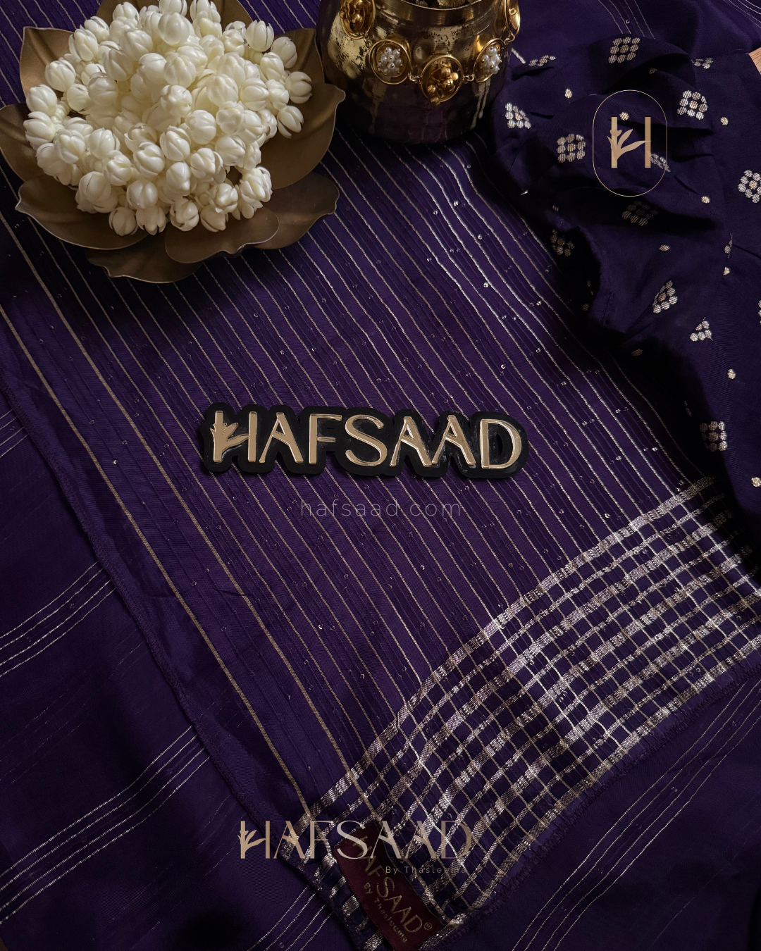 Ria - Premium blended silk saree (Purple)
