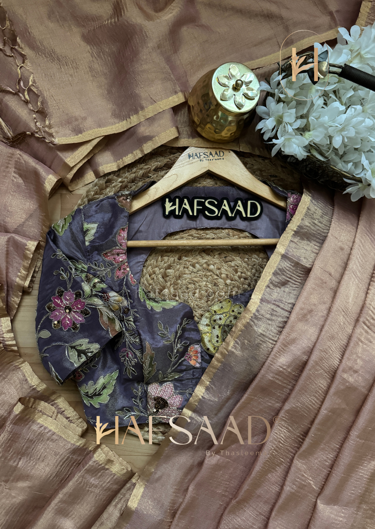 Yara - Soft semi tissue saree (Pink & Purple)