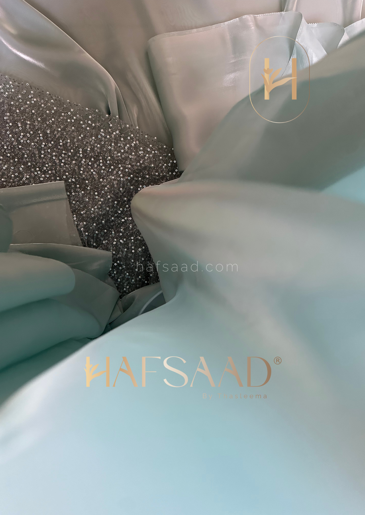 Medusa- Designer satin organza saree (Tiffany)