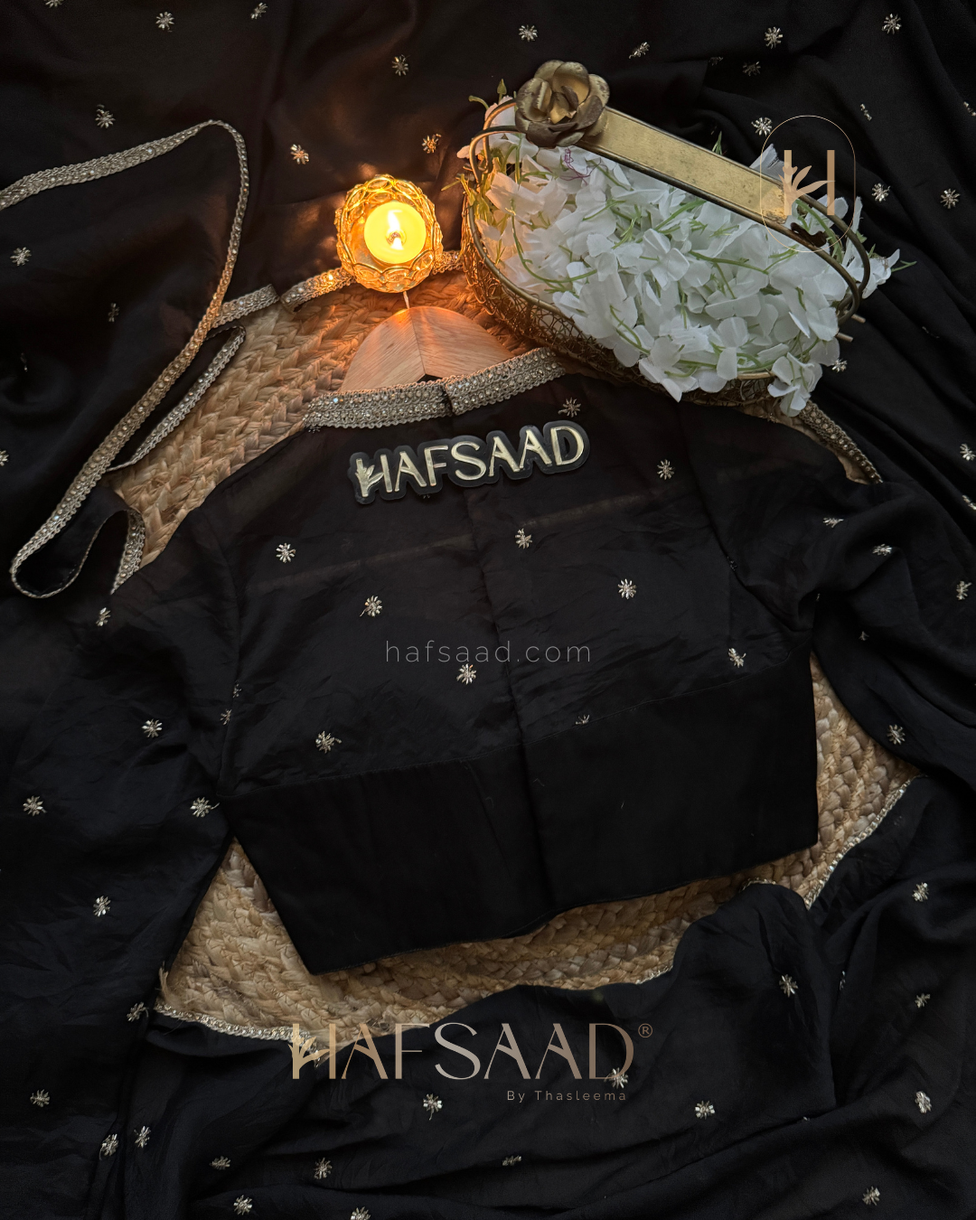 Rupali - Chiffon silk saree (Black)