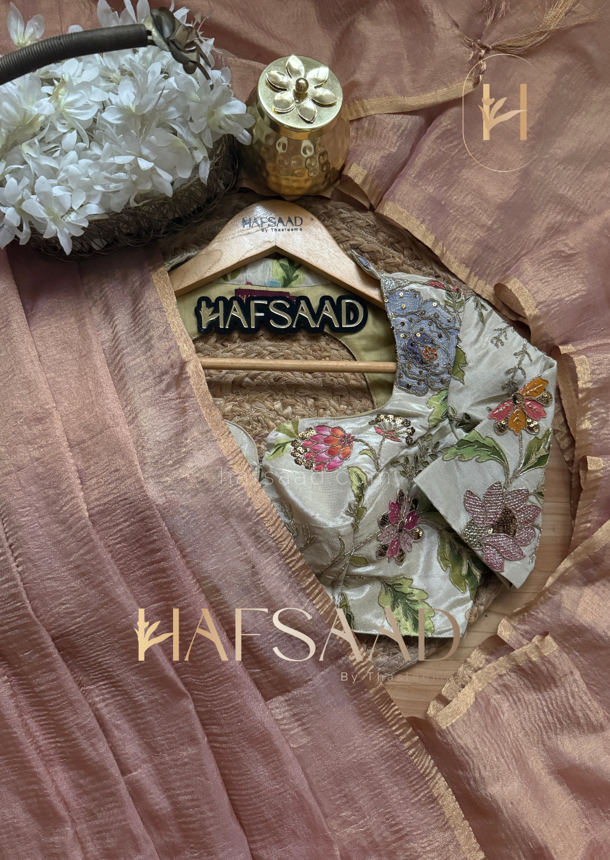 Yara - Soft semi tissue saree (Pink)