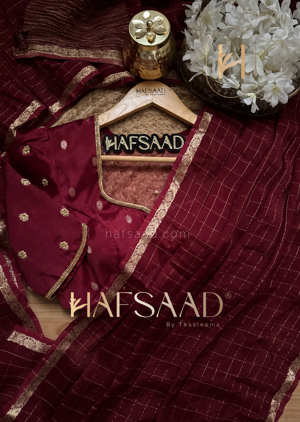 Madrasi handwork-Premium crushed chinnon saree