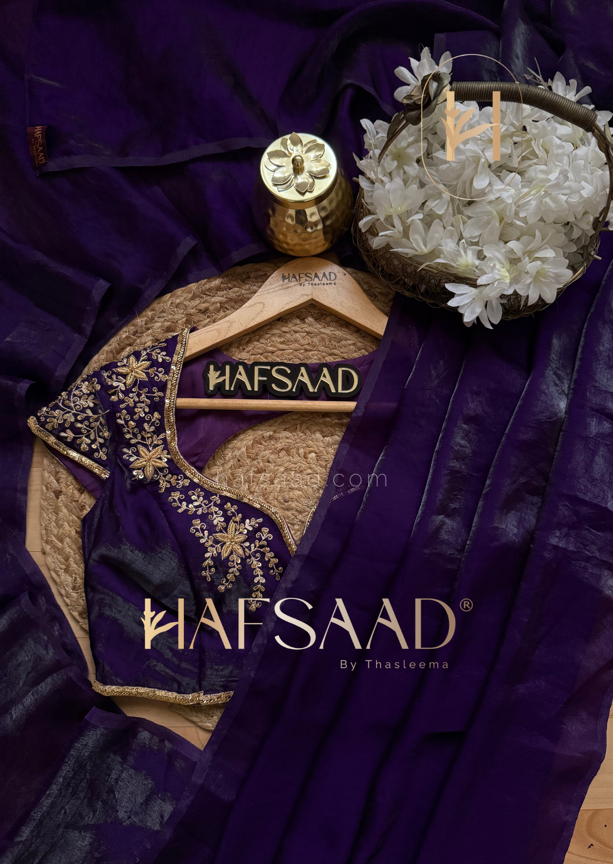 Rouge - Artisanal handwork saree (Violet)