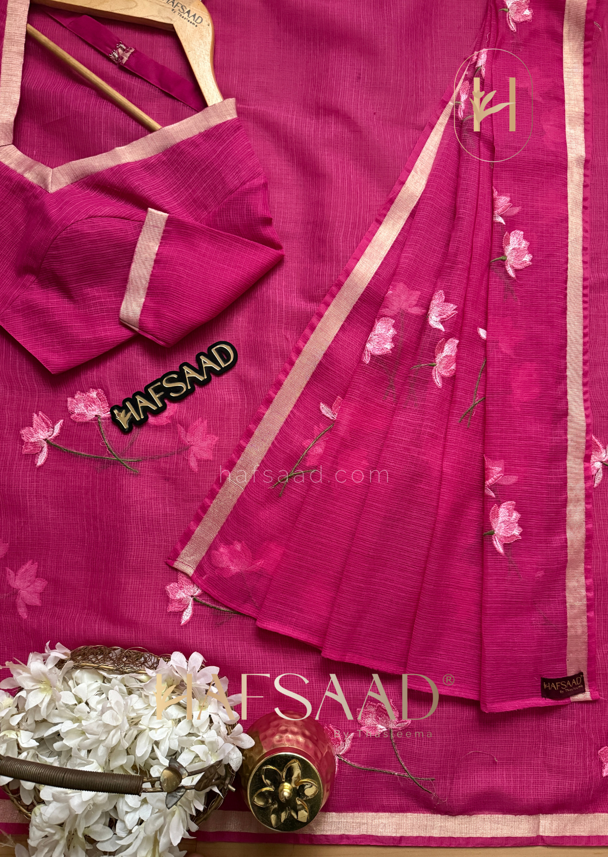 Sandra lotus - Kota Saree (Pink)