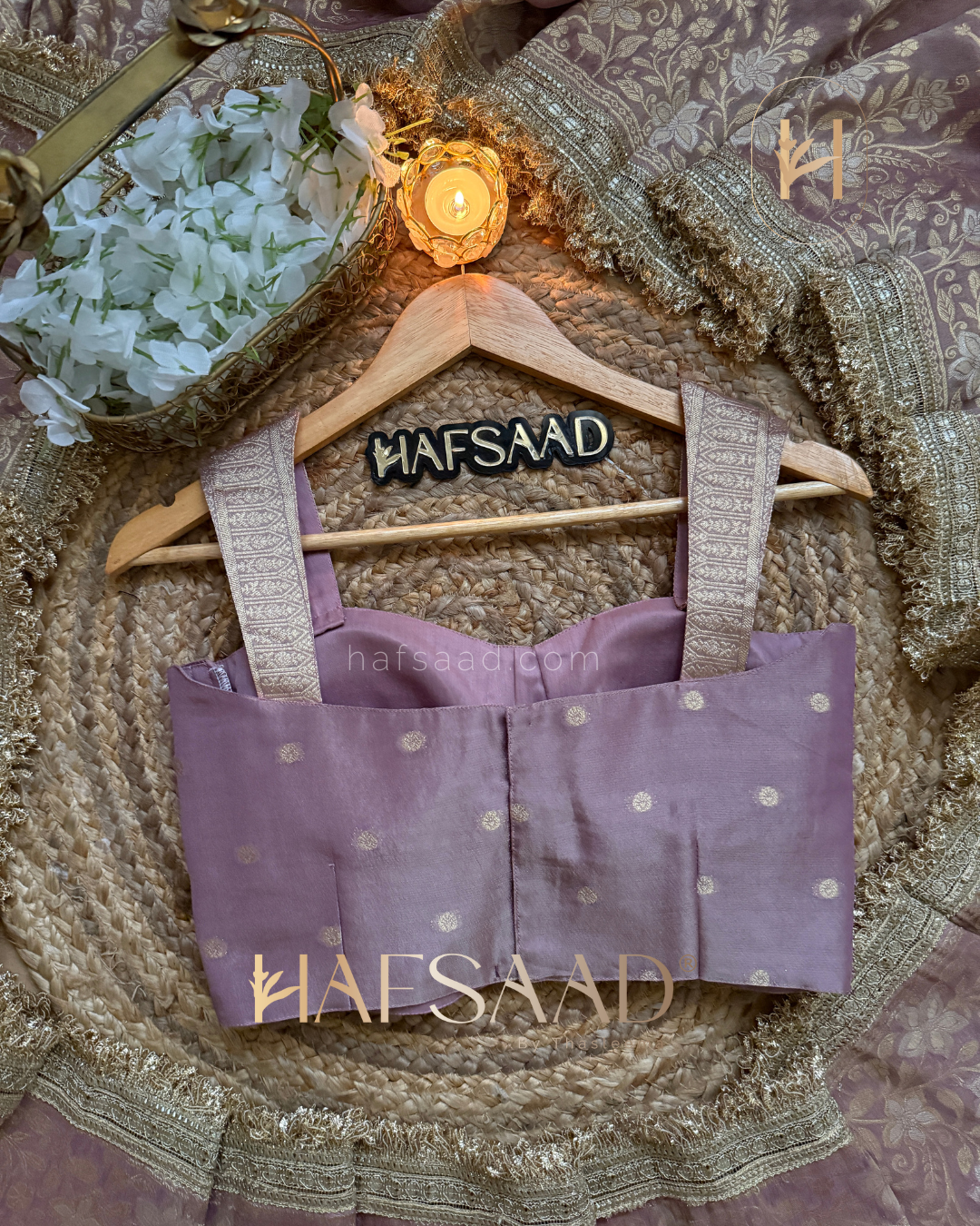 Nisha - Banaras Tissue Silk Saree (Lavender)