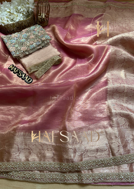 Noor- Pure tissue silk saree (Pink)