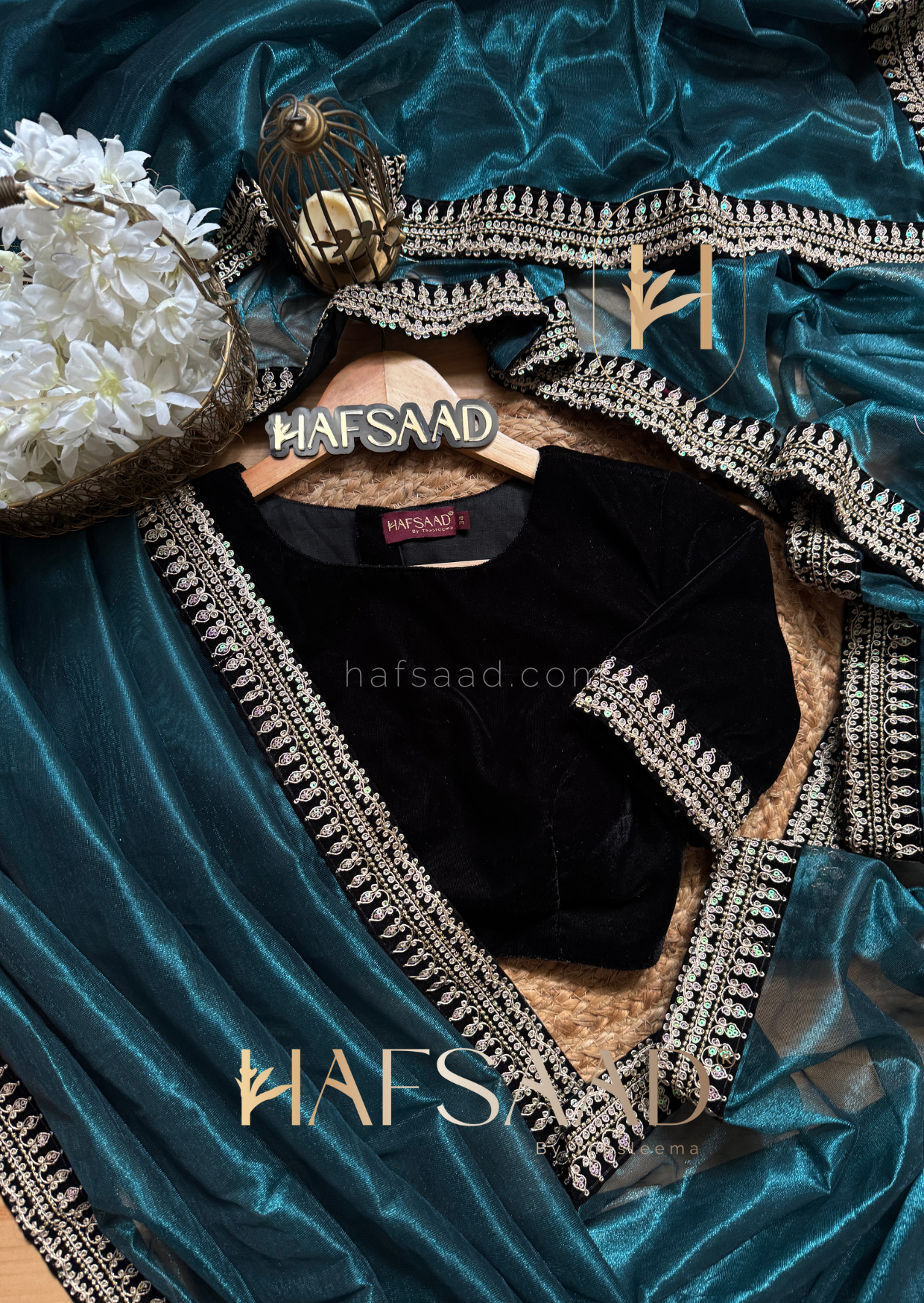 Sakhi- Blended tissue saree (Peacock)