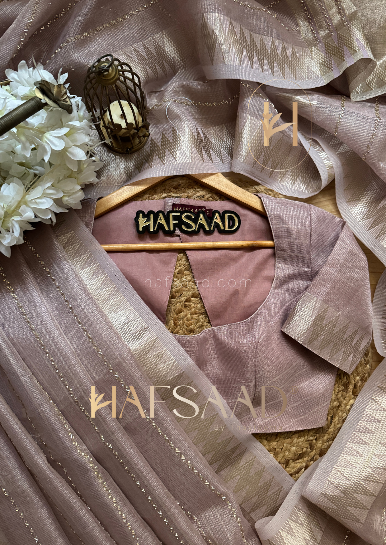 Jessie-Semi Tussar handwork saree (Pink)