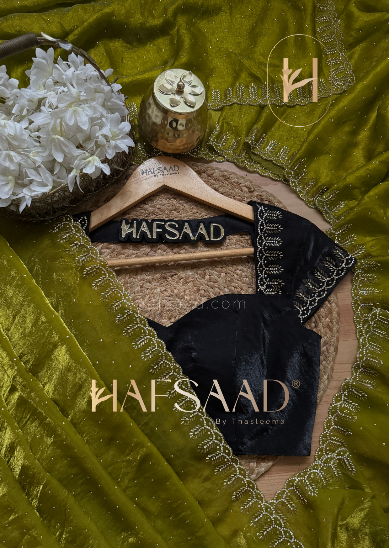 Henna - Stardust satin saree