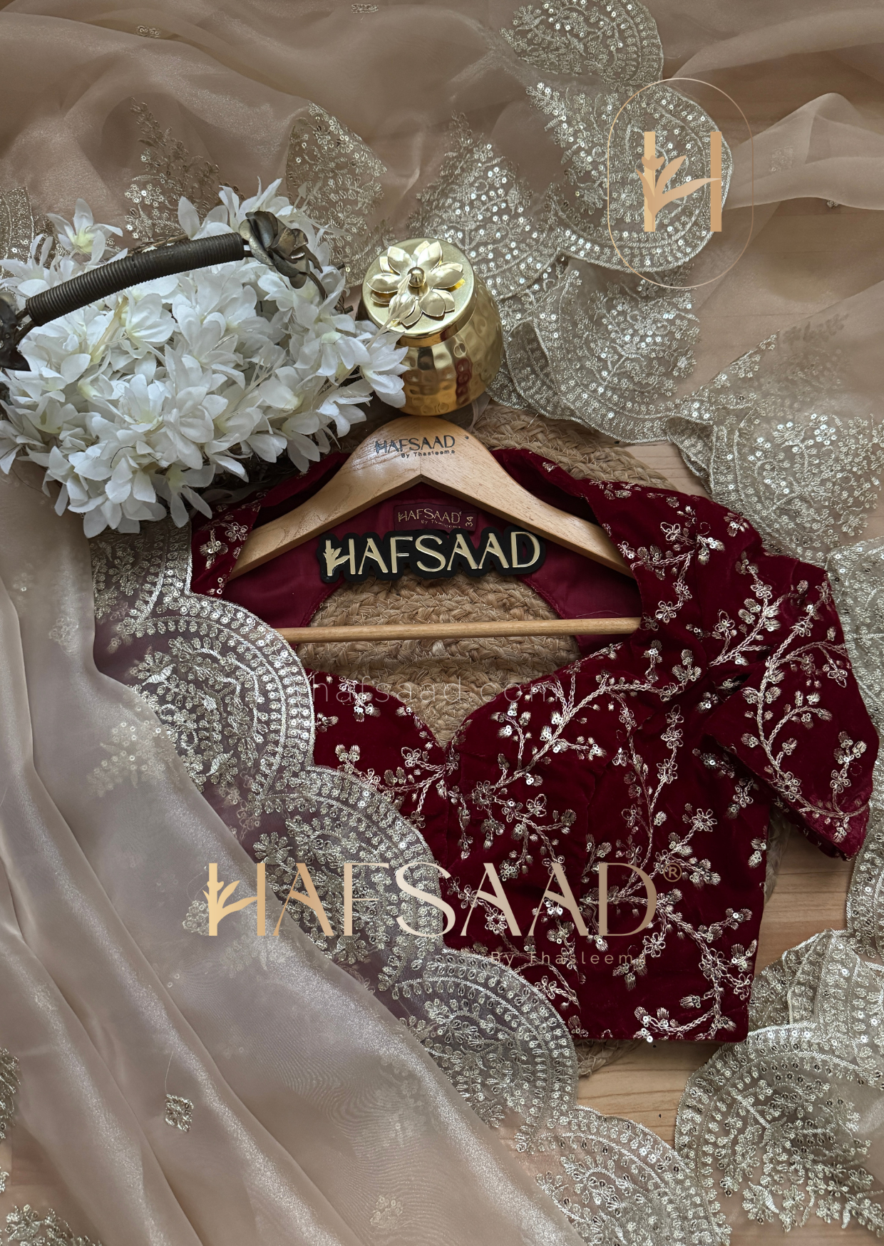 Shreya elbow sleeve - semi organza saree