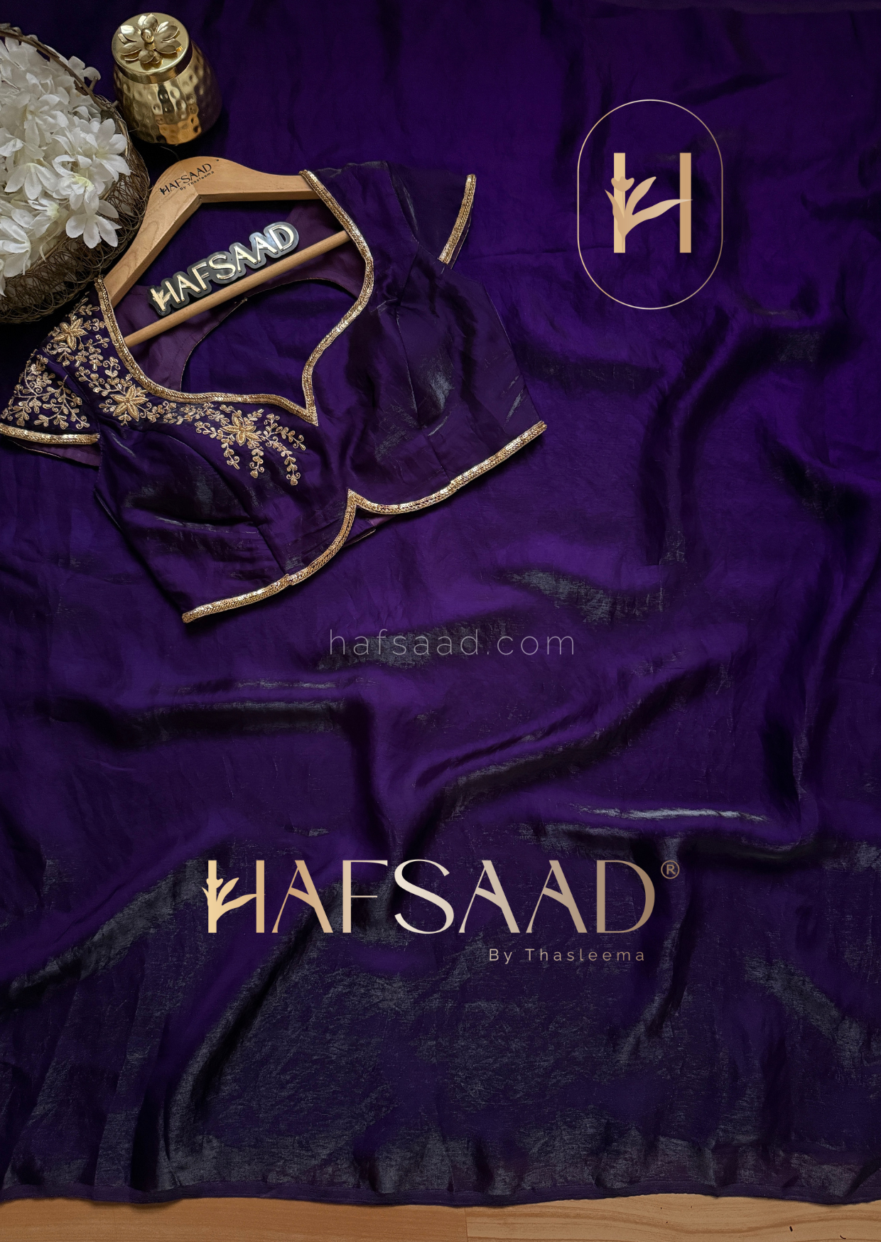 Rouge - Artisanal handwork saree (Violet)