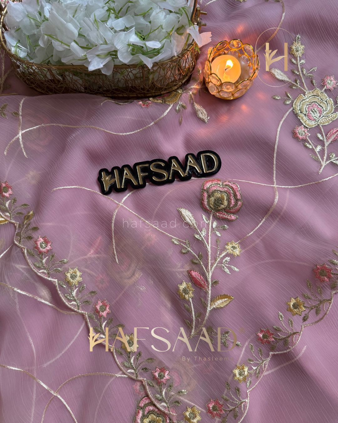 Anila -Chiffon organza saree (Lavender)