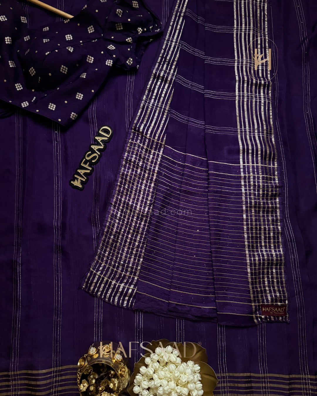 Ria - Premium blended silk saree (Purple)
