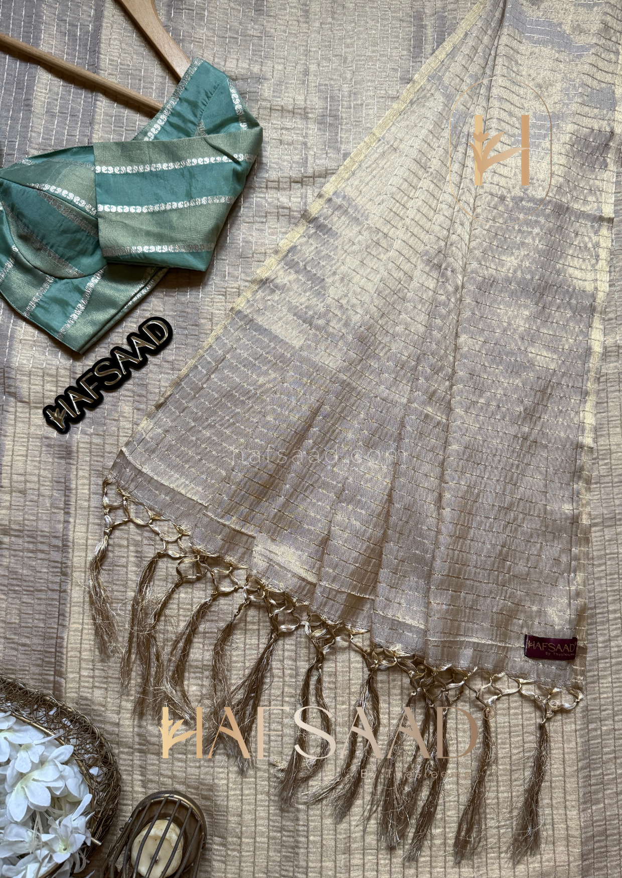 Anmol - Semi tissue silk saree (Green)