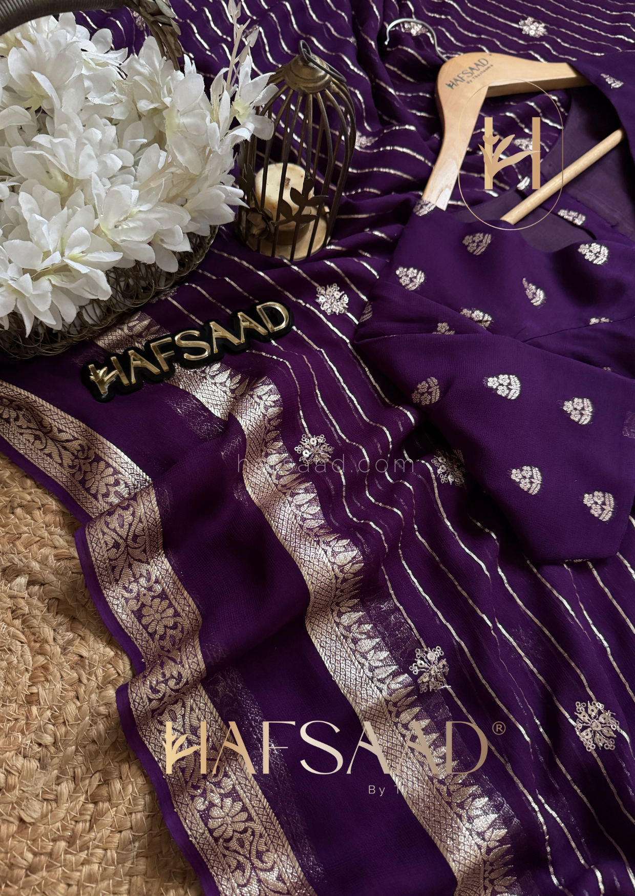 Arti- Pure viscose saree (Purple)