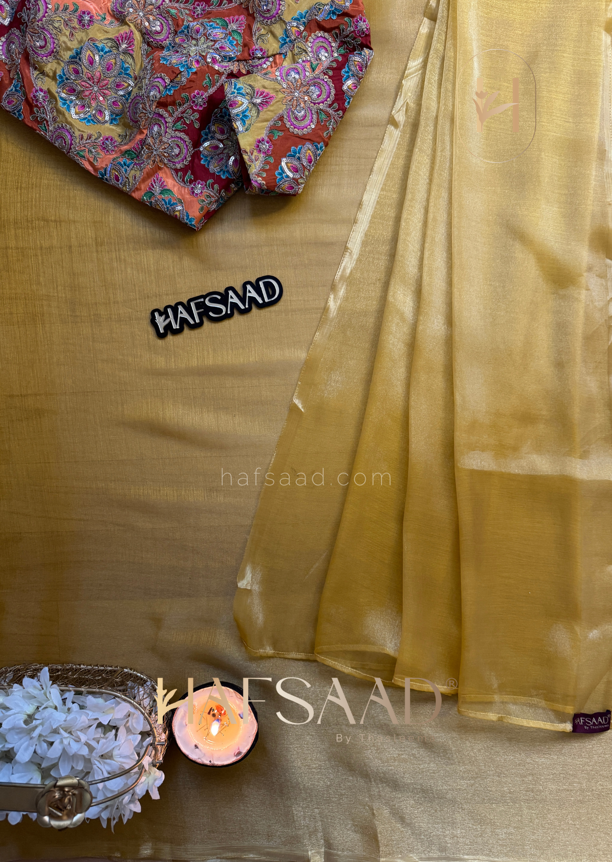 Anya - Soft tissue saree (Yellow)