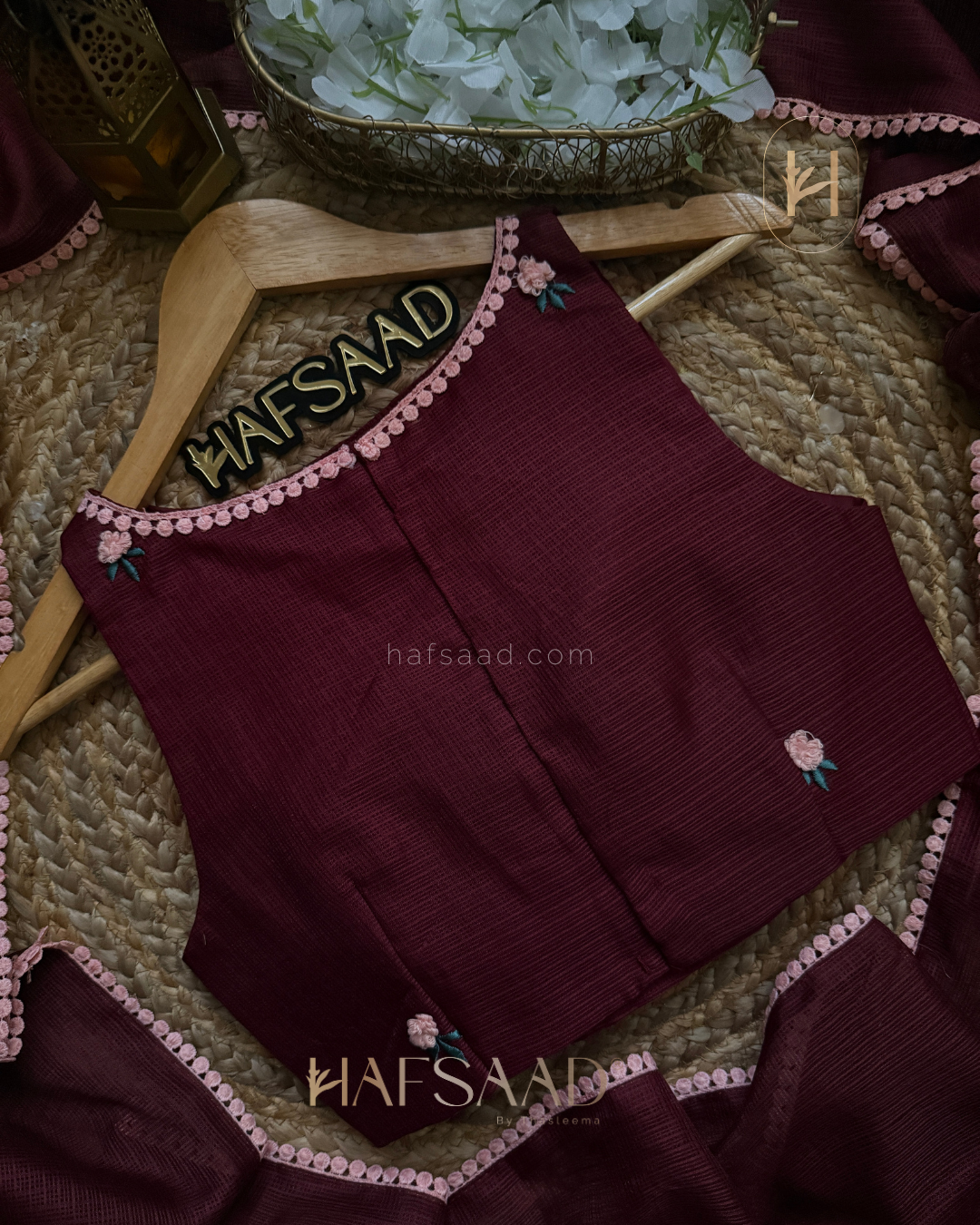 Helena - Premium Kota Saree (Burgundy)