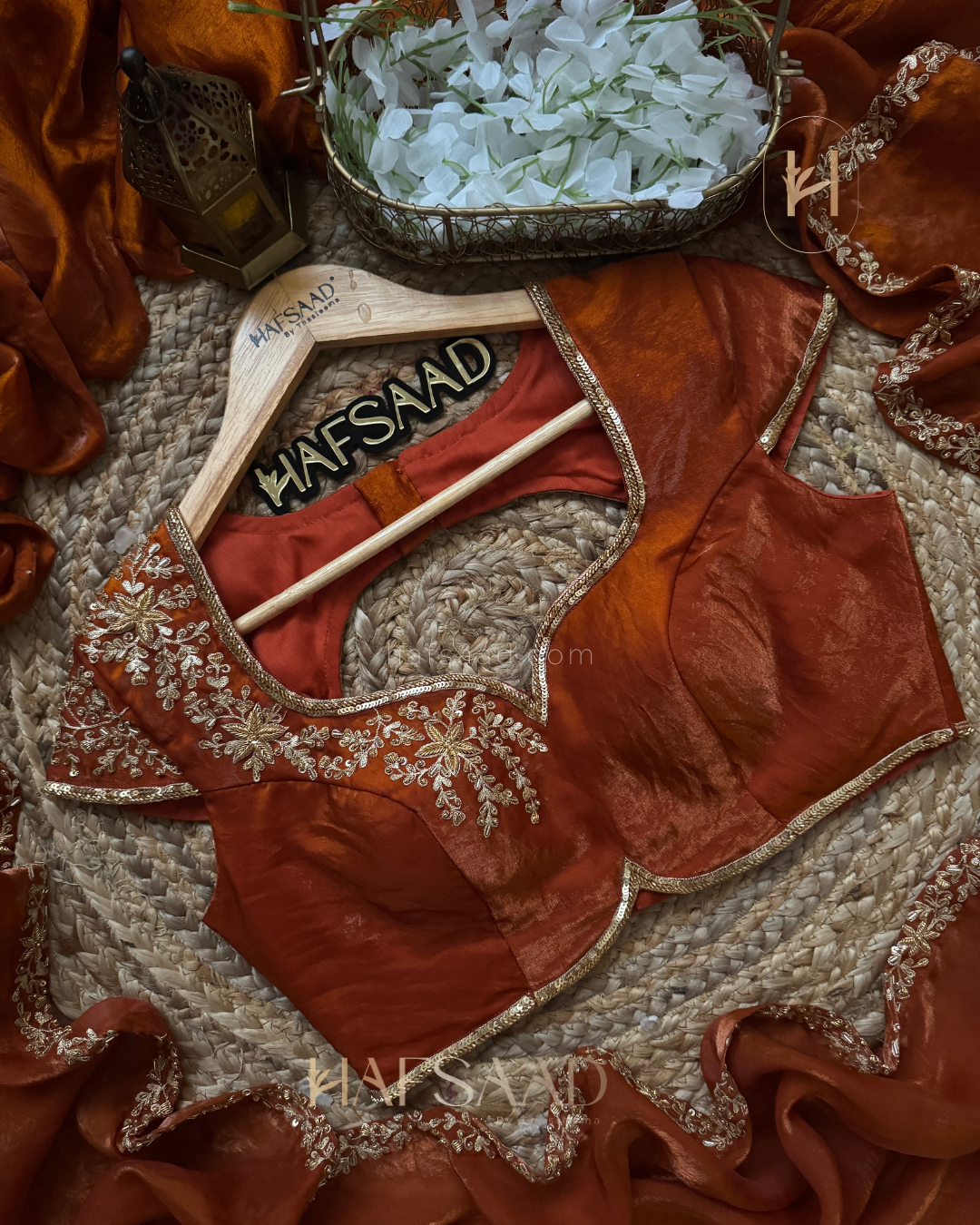 Royal rouge - Artisanal handwork saree (Burnt Orange)