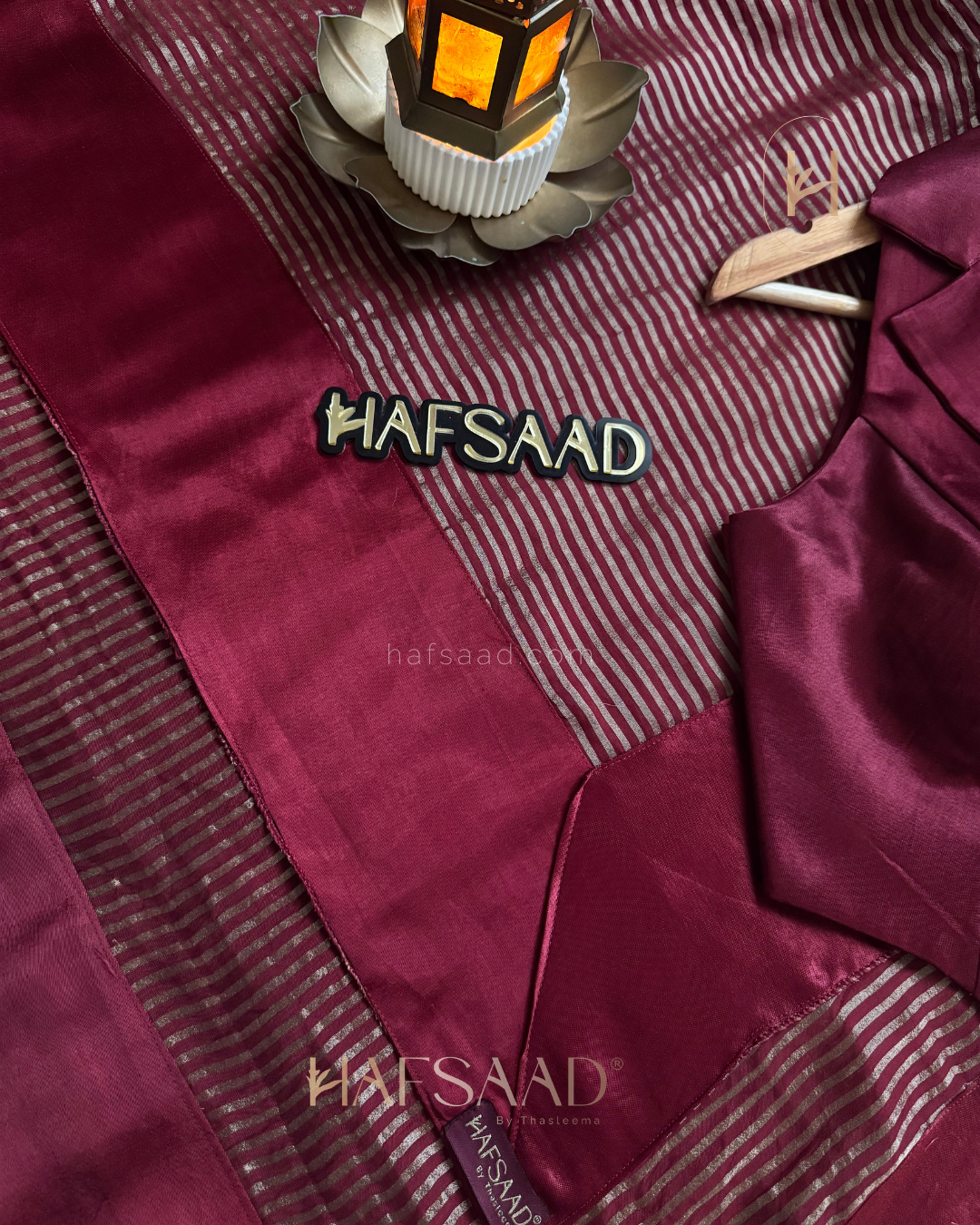 Carmine- Blended silk saree